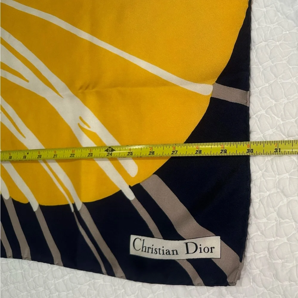 CHRISTIAN DIOR VINTAGE Silk Scarf - 30” x 30.5”
